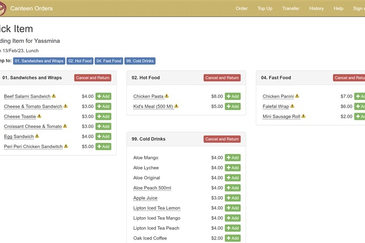 How to Make a Canteen Order Online